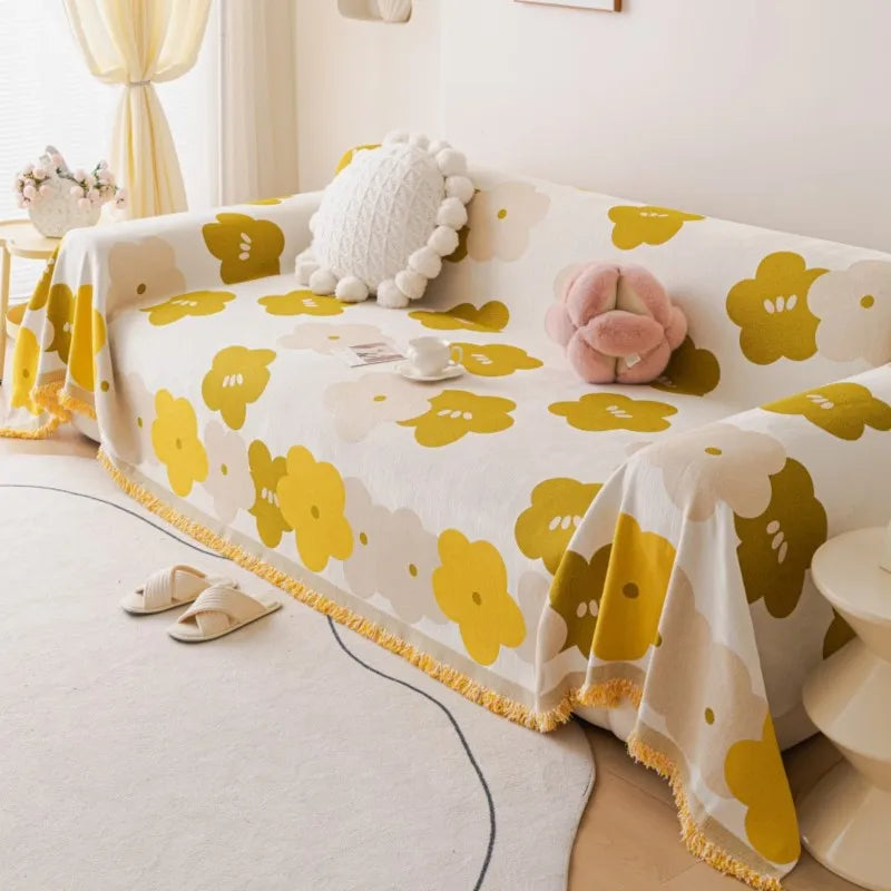 Sofa Covers Chenille Flower Sofa Mats Throw Blankets 2025 All-season Camping Picnic Blanket Cover Sofa Cover housses de canapé